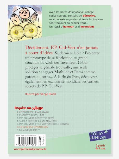 Le club des inventeurs - Enquête au collège - T6 - GALLIMARD JEUNESSE vert 2 - vertbaudet enfant 