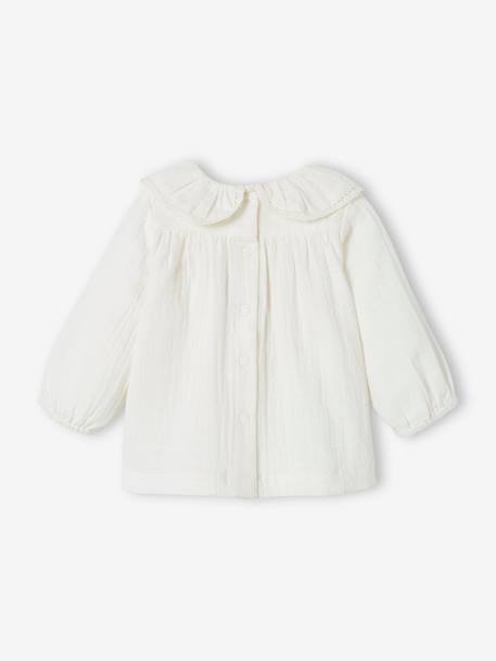 Blouse en gaze de coton bébé col volanté écru 6 - vertbaudet enfant 