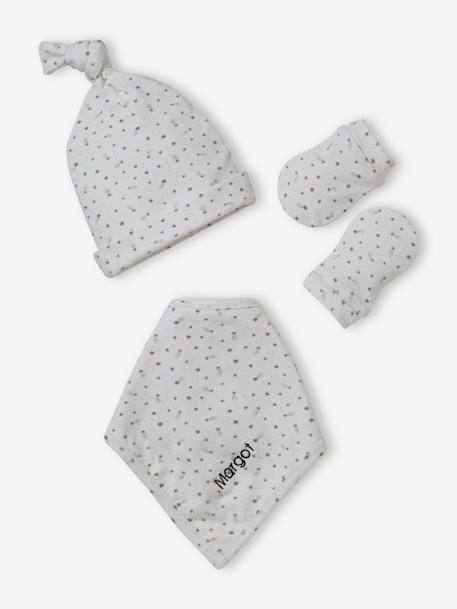 Ensemble bonnet + moufles + foulard + sac bébé fille imprimé personnalisable  - vertbaudet enfant