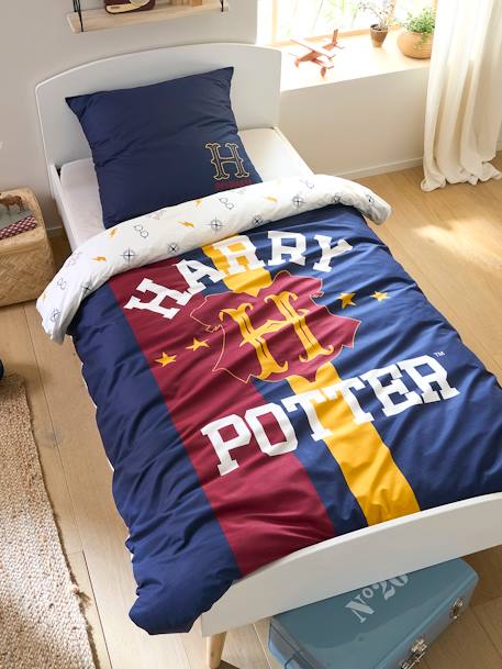 Parure housse de couette + taie d'oreiller enfant Harry Potter® BLEU FONCE IMPRIME 1 - vertbaudet enfant 