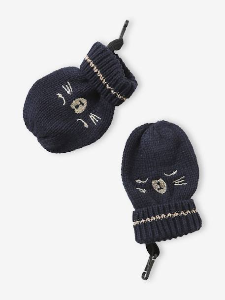 Ensemble en maille jacquard bonnet + snood + moufles bébé fille marine 4 - vertbaudet enfant 