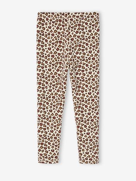 Legging fille doublé maille polaire marron imprimé 5 - vertbaudet enfant 