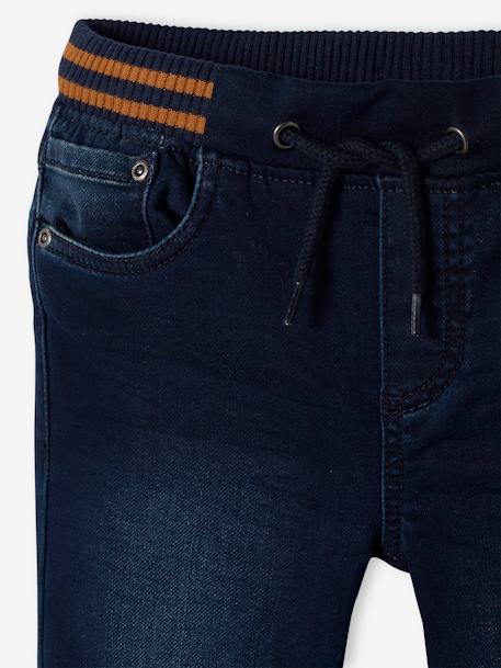 Jean droit en molleton effet denim  facile à enfiler garçon blue stone+BRUT FONCE+denim black+denim gris+double stone 9 - vertbaudet enfant 