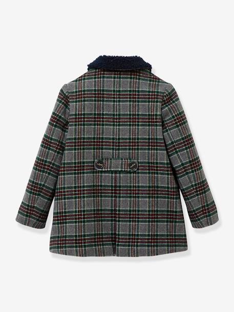 Manteau lainage fille CYRILLUS carreaux vert 4 - vertbaudet enfant 