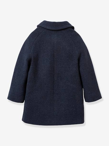 Manteau fille en lainage CYRILLUS VERT FONCE UNI 2 - vertbaudet enfant 