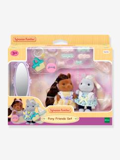 Jouet-Jeux d'imagination-Figurines, mini mondes, héros et animaux-Les amies poney et leur kit de coiffure - SYLVANIAN FAMILIES