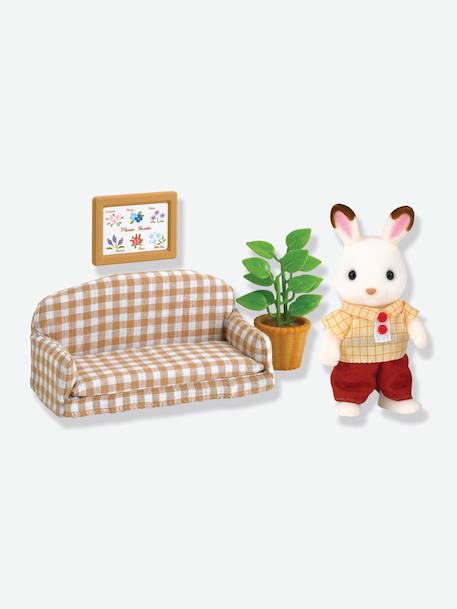 5013 - Papa Lapin Chocolat avec salon SYLVANIAN FAMILIES BEIGE 5 - vertbaudet enfant 