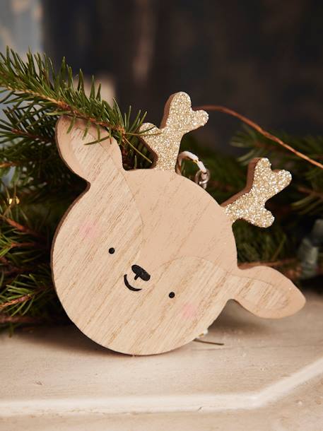 Lot de 6 boules plates de Noël en bois Naturel 4 - vertbaudet enfant 