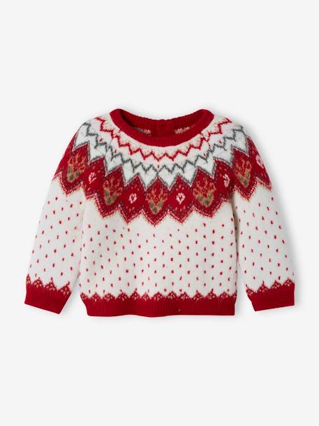 Pull de Noël bébé écru 1 - vertbaudet enfant 