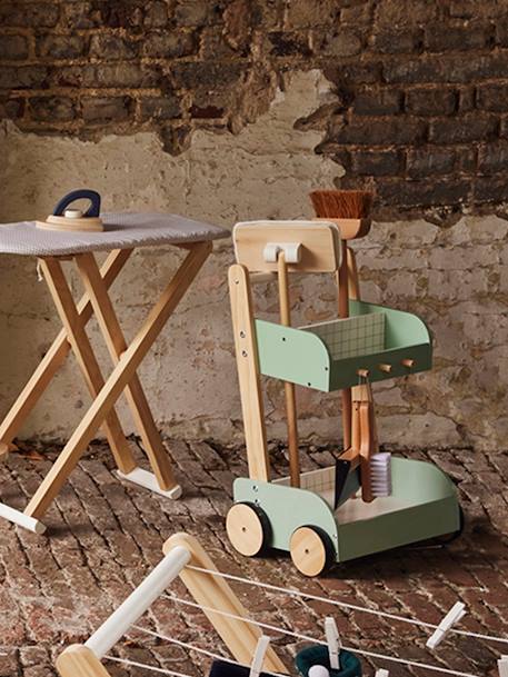 Chariot de ménage en bois FSC® vert 4 - vertbaudet enfant 