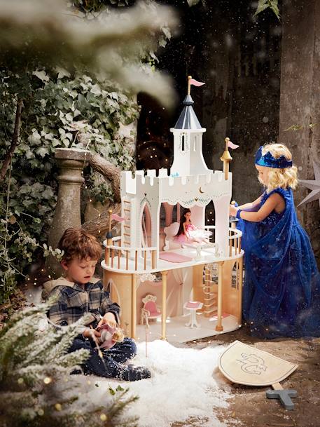 Château de princesse pour poupées mannequins en bois FSC® blanc 1 - vertbaudet enfant 