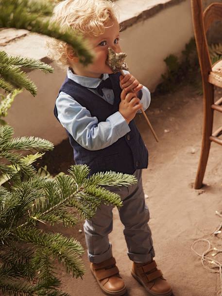 Ensemble 4 pièces bébé garçon cérémonie gilet + chemise + noeud papillon + pantalon encre 2 - vertbaudet enfant 