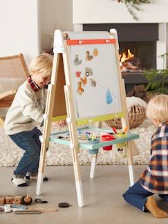 Jouet-Activités artistiques et musicales-Tableau pliable et réglable en hauteur 3 en 1 en bois FSC®