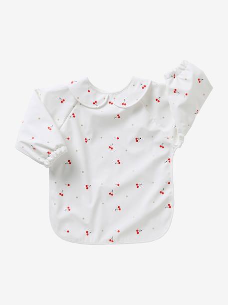 Bavoir tablier manches longues avec col blanc imprimé+rose imprimé 1 - vertbaudet enfant 