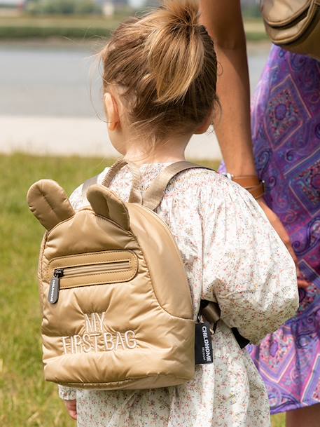 Sac à dos CHILDHOME My First Bag marron suède+rose poudré matelassé 7 - vertbaudet enfant 