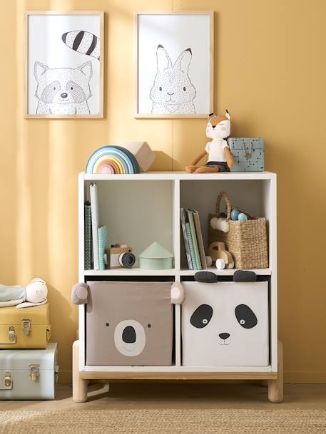 Lot de 2 bacs de rangement animaux Panda Koala beige 1 - vertbaudet enfant 