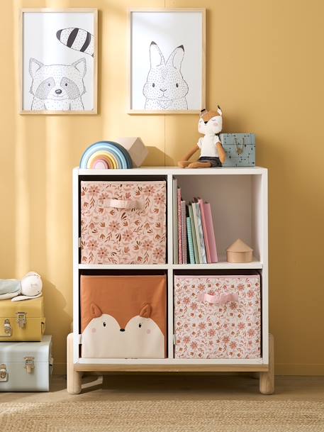 Lot de 3 bacs de rangement Renard fleurs rose 6 - vertbaudet enfant 