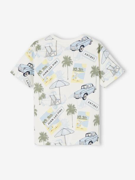 T-shirt garçon 'Juan les pins' blanc imprimé 3 - vertbaudet enfant 