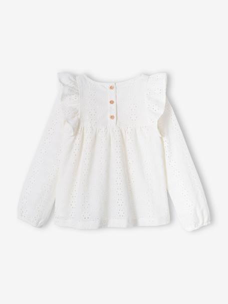 Blouse à volants en broderie anglaise fille bleu ciel+corail+écru 13 - vertbaudet enfant 