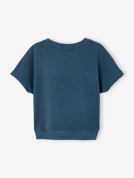 T-shirt molleton motif aventure garçon détails fluo bleu pétrole 2 - vertbaudet enfant 