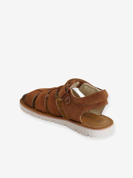 Sandales cuir scratchées garçon camel 3 - vertbaudet enfant 