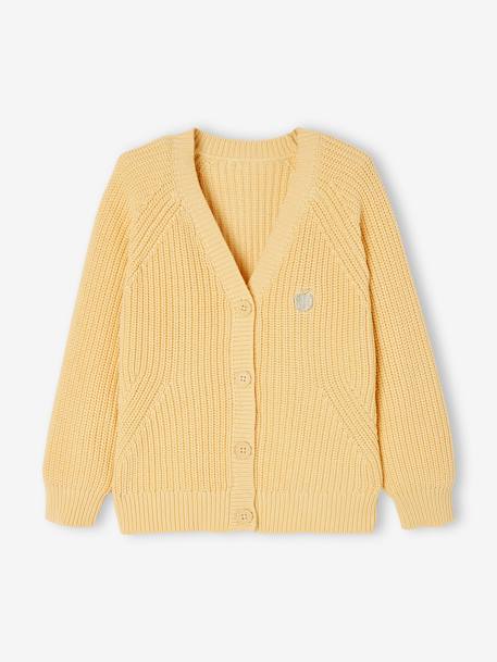 Gilet maille perlée fille corail+jaune pâle+vert sauge 4 - vertbaudet enfant 