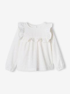 -Blouse à volants en broderie anglaise fille