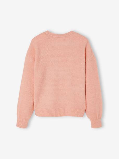 Pull jacquard duveteux fille rose 2 - vertbaudet enfant 