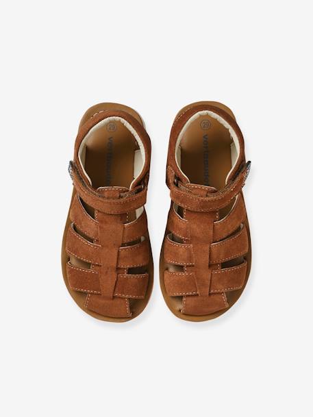 Sandales cuir scratchées garçon camel 4 - vertbaudet enfant 