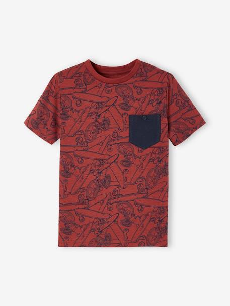 T-shirt motifs graphiques garçon manches courtes anthracite+blanc chiné+cannelle+lichen+noix de pécan+terracotta 17 - vertbaudet enfant 