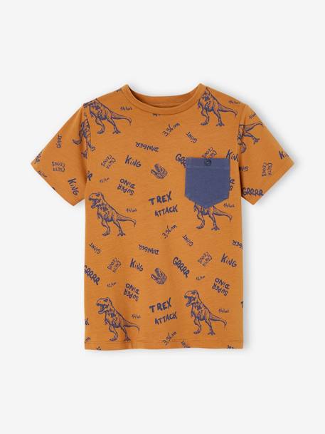 T-shirt motifs graphiques garçon manches courtes anthracite+blanc chiné+cannelle+lichen+noix de pécan+terracotta 7 - vertbaudet enfant 