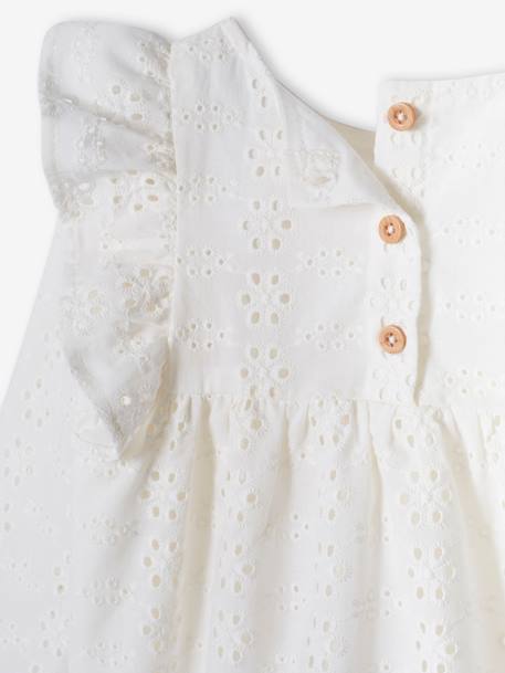 Blouse à volants en broderie anglaise fille bleu ciel+corail+écru 15 - vertbaudet enfant 