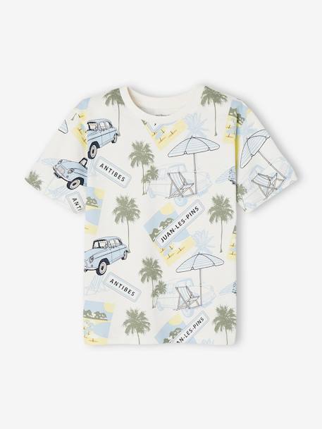 T-shirt garçon 'Juan les pins' blanc imprimé 2 - vertbaudet enfant 