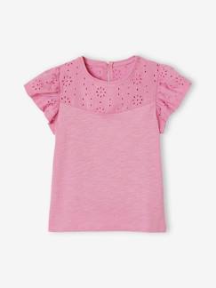 -T-shirt fille avec détails broderie anglaise