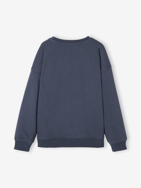 Sweat couleur motif poitrine Basics garçon bleu ardoise+ocre+vert 2 - vertbaudet enfant 