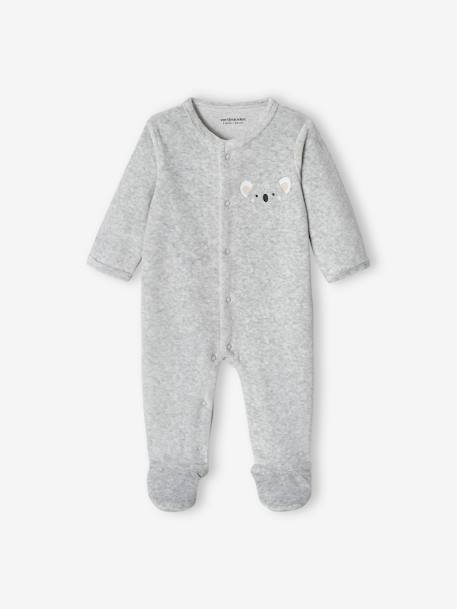 Dors-bien animal bébé en velours gris chiné 4 - vertbaudet enfant 