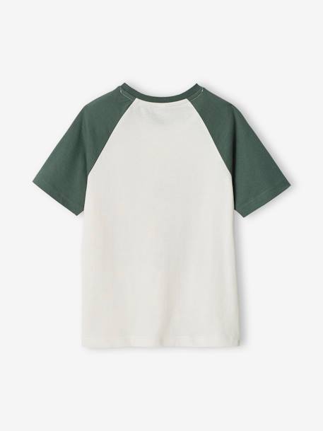 Tee-shirt motif graphique garçon manches raglan bleu+vert sauge 5 - vertbaudet enfant 