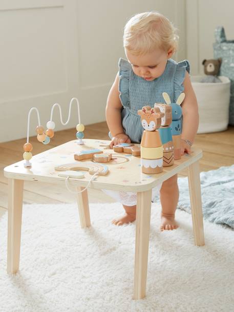 Table d'activités Les amis de la forêt en bois FSC® vert 3 - vertbaudet enfant 