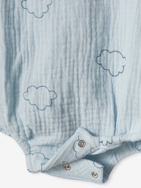 Body nuages en gaze de coton bébé naissance manches longues bleu ciel 5 - vertbaudet enfant 