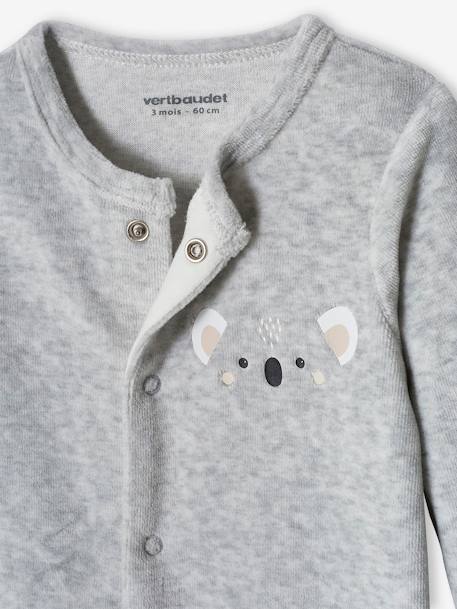 Dors-bien animal bébé en velours gris chiné 6 - vertbaudet enfant 