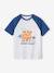 Tee-shirt motif graphique garçon manches raglan bleu+vert sauge 1 - vertbaudet enfant 