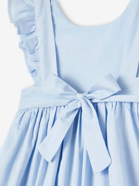 Robe de cérémonie volantée dos nu fille bleu ciel+corail 3 - vertbaudet enfant 