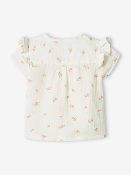 Brassière naissance en gaze de coton bébé écru+lilas 3 - vertbaudet enfant 