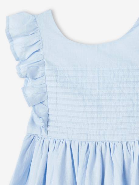 Robe de cérémonie volantée dos nu fille bleu ciel+corail 4 - vertbaudet enfant 