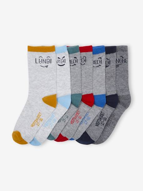 Garçon-Sous-vêtement-Lot de 7 paires de chaussettes semainier fun