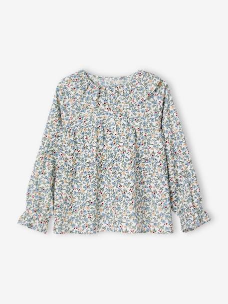 Blouse imprimée fleurs fille blush+écru+rose+vert d'eau+vert sapin 6 - vertbaudet enfant 