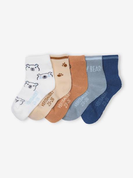 Lot de 5 paires de chaussettes 'baby bear' bébé brun 2 - vertbaudet enfant 