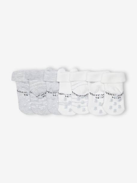 Lot de 7 paires de chaussettes 'nuages et ours' bébé  BASICS gris chiné 3 - vertbaudet enfant 