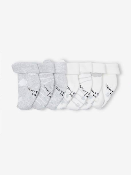 Lot de 7 paires de chaussettes 'nuages et ours' bébé  BASICS gris chiné 1 - vertbaudet enfant 