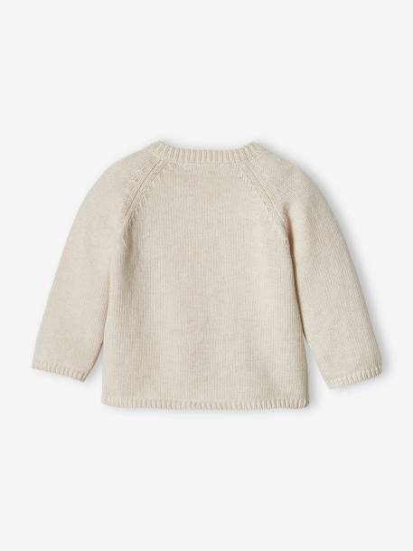 Pull bébé en tricot ouverture devant beige chiné 2 - vertbaudet enfant 